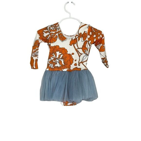 Wraredoll Dress 6M Orange Floral Pull On Tutu Boho Ballerina Hippie Indie Girly - Picture 7 of 9